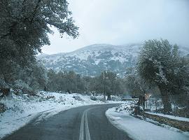 Snowy day in Naxos